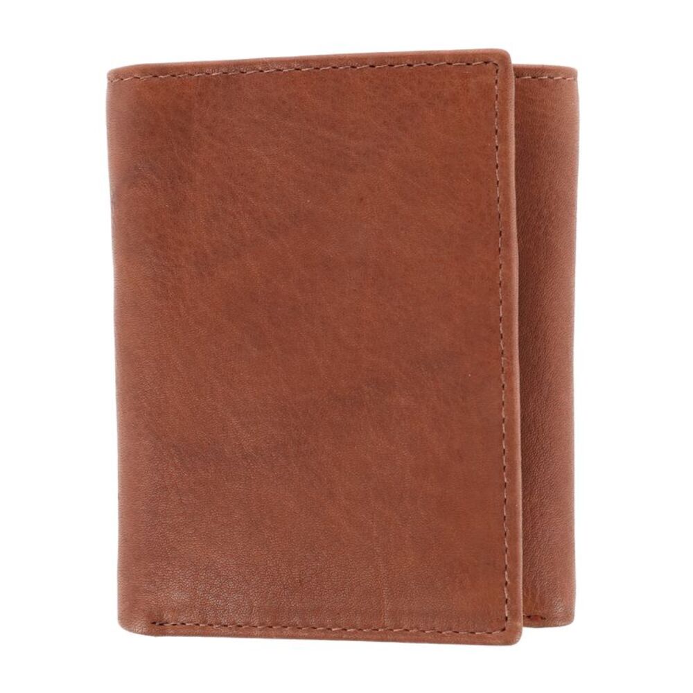 CTM Men's American Bison Leather RFID Trifold Wallet